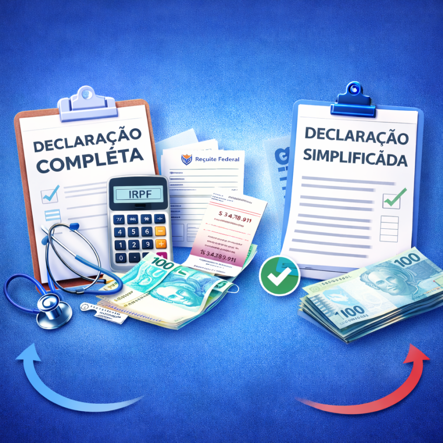 Imposto de Renda 2026 | Declaração completa ou simplificada? Veja qual vale mais a pena