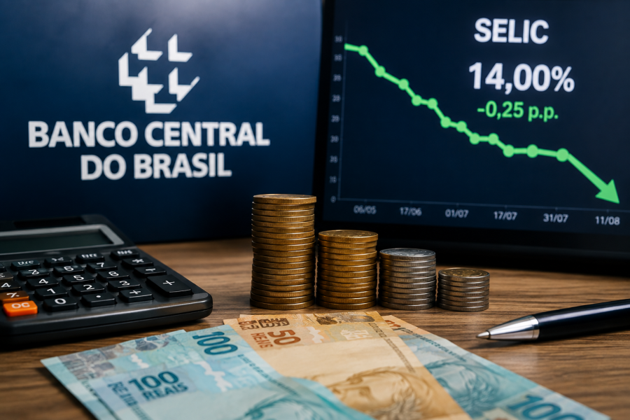 Banco Central reduz juros para 14% e mercado acompanha próximos passos da economia