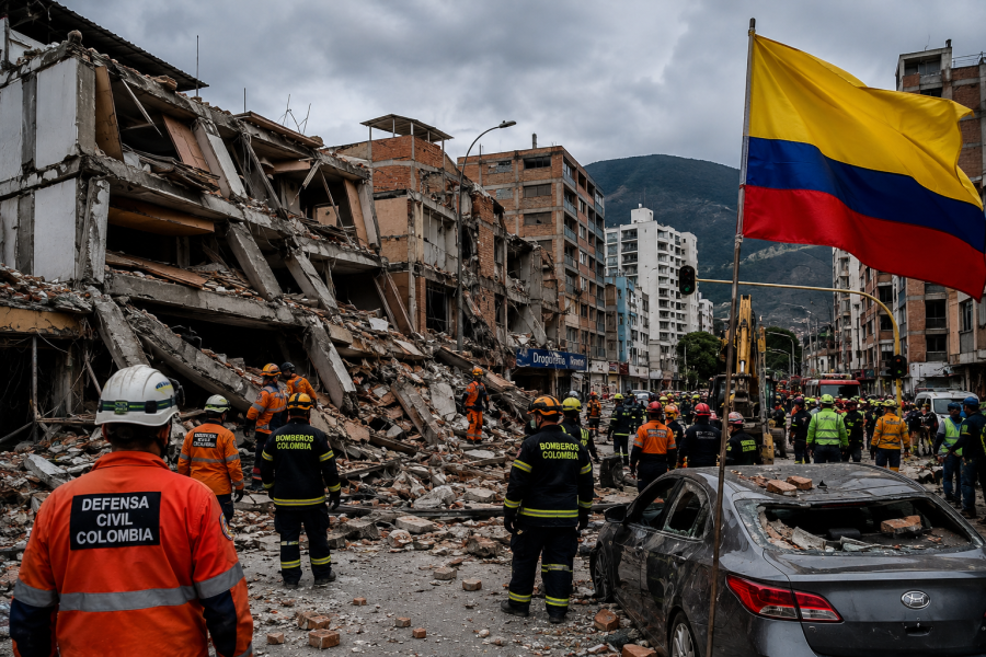 Terremoto de magnitude 7,4 atinge a Colômbia e deixa centenas de mortos; buscas por sobreviventes continuam