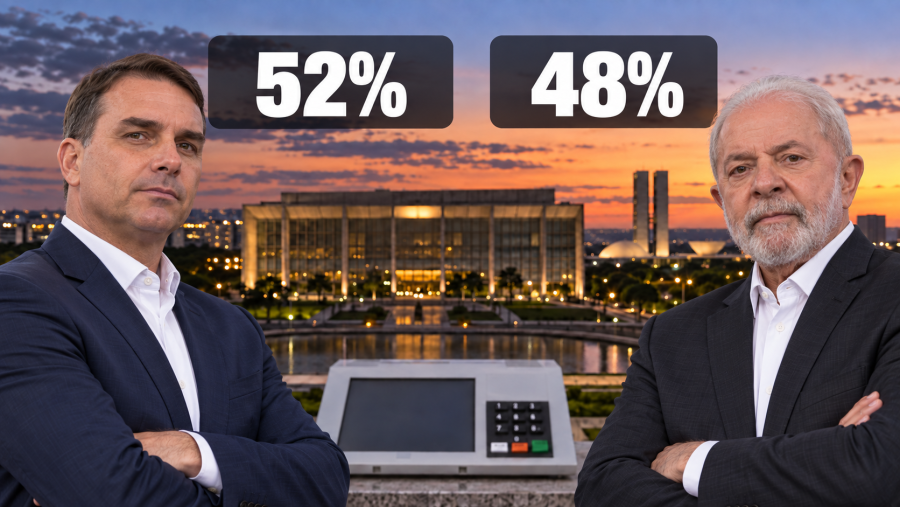 Flávio Bolsonaro tem 52% e Lula 48% dos votos válidos no segundo turno, aponta Datafolha