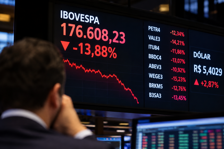Bolsa brasileira tenta se recuperar após queda histórica; dólar e cenário fiscal preocupam investidores